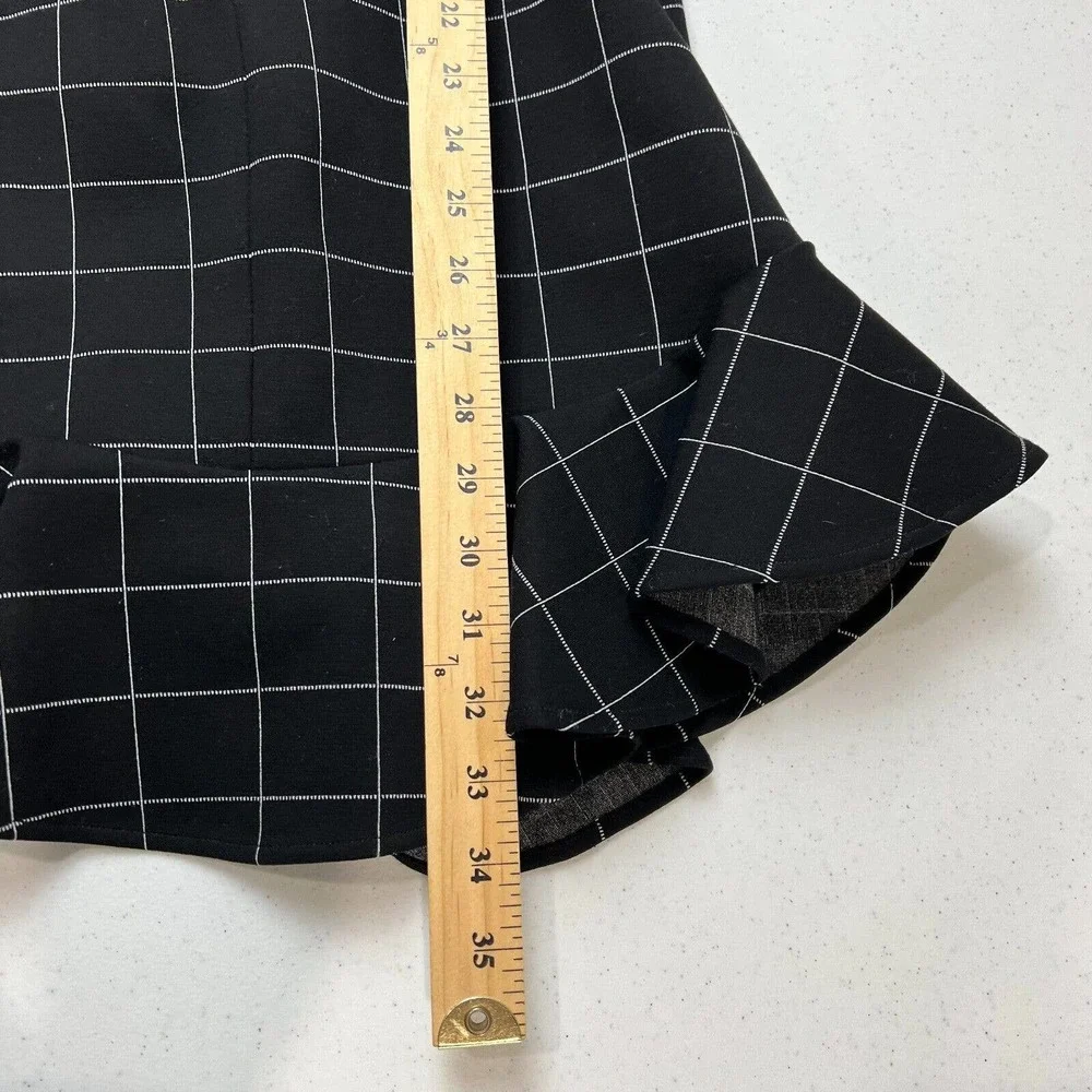 Adelyn Rae Womens Check Black & White Ruffle Bottom Dress Size‎ Small Sleeveless